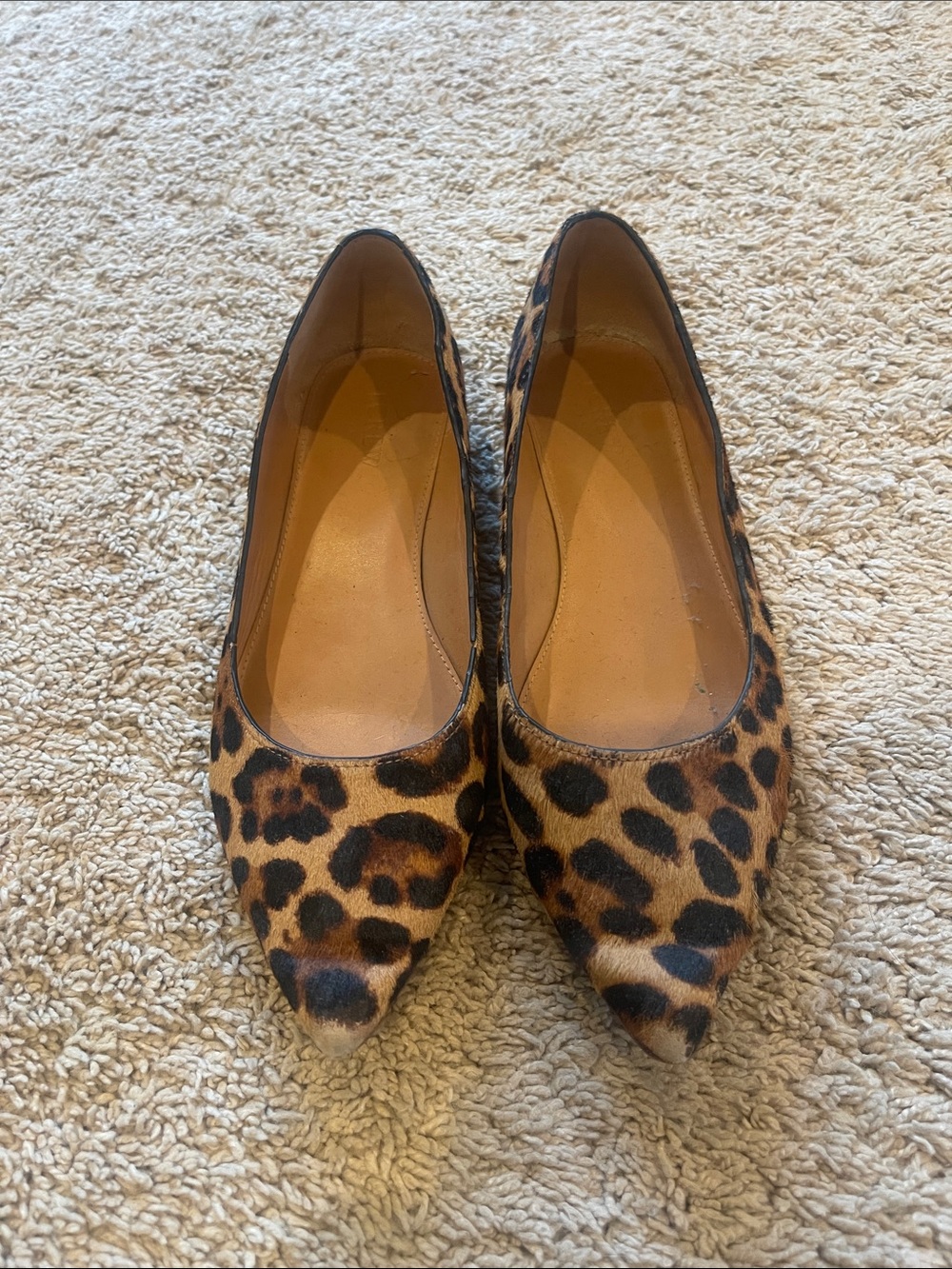 J. Crew Factory Leopard Print Pointed Toe Flats - Brown/Black